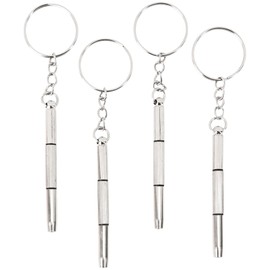 4pcs Mini Precision Eye Glasses Screwdriver Kit – 3 in 1 Eyeglass Sunglass Tightener Tool Set with Keychain for Eyeglasses, Glass Frame, Watch, Watches, Spectacle Repair, Toy, Watchmaker Screw Driver