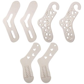 hobbyhub 6Pcs Wooden Sock Blockers, Adjustable Sock Blocker Knit Sock Ruler Tool Blockers Wood Sock Form Stretchers for Display