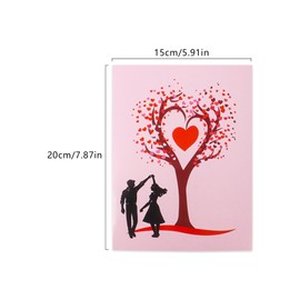 Pop Up Anniversary Card, 3D Love Heart Tree Valentines Card for Wife, Husband, Her, Him, Couple, Wedding Card Pop Up Birthday Card Romantic Love Greeting Card