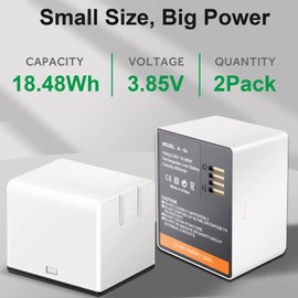 2 Pack Batteries Compatible with Arlo Pro 3, Arlo Pro 4, Arlo Ultra, Arlo Ultra 2 Camera VMA5400& VMA5400C 4800mAh 3.85V A-4a Rechargeable Batteries