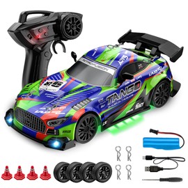 EOQIFJM Drift RC Car for Electric Toy Car Hobby Racing Car Toys with Controller,1:24 4WD High Speed RC Drift Cars with LED Lights,Drifting Tires＆Two Batteries,Christmas Idea Gift for Adults & Kids