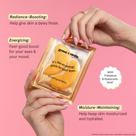 Grace & Stella Anti-Wrinkle + Energizing Gold Collagen Eye Masks | Depuffing Undereye Patches | Vegan & All-Natural (24 Pairs)