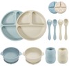 PandaEar Silicone Baby Feeding Set| 2 Divided Suction Plate +