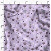 Soimoi Purple Moss Georgette Fabric Paw Dog Print Fabric by