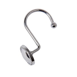 Utopia Alley Shower Hooks - Shower Curtain Rings for Bathroom - Rust Proof Shower Curtain Hooks for Shower Curtain or Liner - Set of 12, Polished Chrome