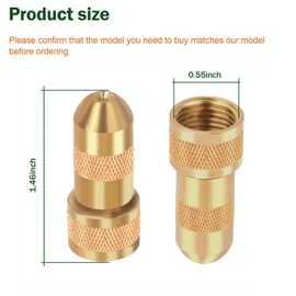 Brass Adjustable Cone Nozzle for Sprayer Parts, Industrial Sprayer Nozzels 1941,1831, 21250XP, 21240XP, 97600N, 21210XP - 2 Pack