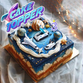 Oriate Oriate Diecast 6PCS Explore Space Gift Set, Rocket, Spaceship, Probe, Mobile Lab Mini Fleet Toys for Boys Girls 3 Years Old and Up Creative Gifts