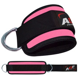 AQF Ankle Straps for Cable Machines Attachment - Neoprene Padded Gym Wrist Cuff Legs Extensions Curls, Kickbacks, Weightlifting Hip Abductor, Abs, Glute Workout (Pink, Single)