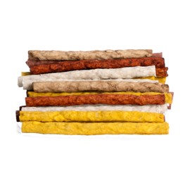 Fancy Pets Palitos de Carnaza Natural para Perros  100 Piezas Sabor Variado  Snack Dental para Premiar y Limpiar Dientes                              
