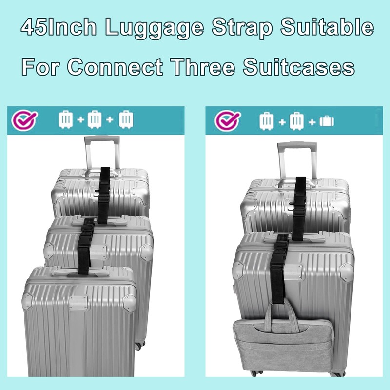 Luggage Straps for Suitcases TSA Approved, Travel Accessories to Connect