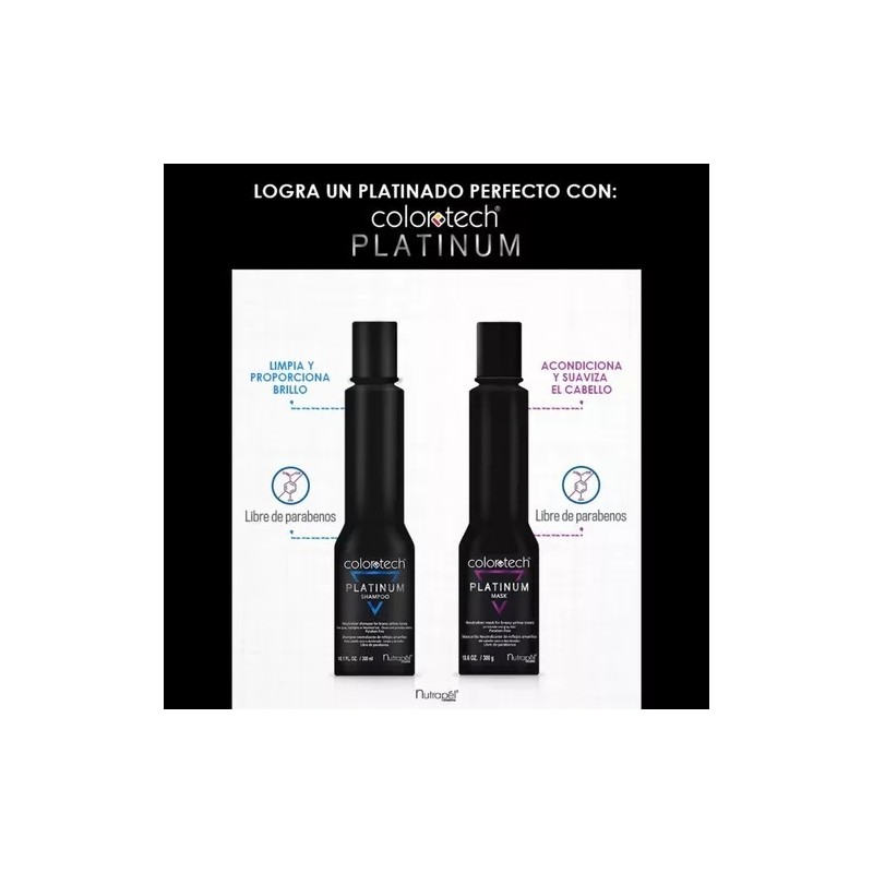 Nutrapel Shampoo Matizador + Emulsion Platinum 300ml C/u Nutrapel