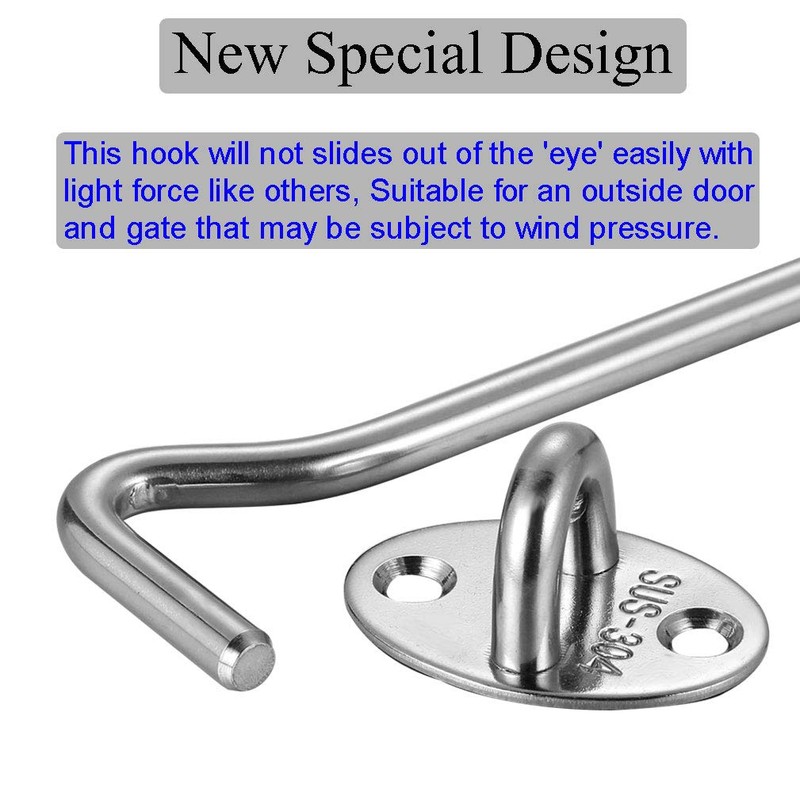 10 inch Stainless Steel 304 Heavy Duty Cabin Hook and