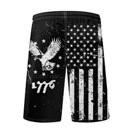 FT FENTENG Mens Swim Trunks for Men, 1776 Patriotic Black American Flag Mens Board Shorts Swimwear Bathing Suit with Mesh Lining, Funny Hawaii Quick Dry Beach Shorts for Men Swimming Trunks, 3X-Large