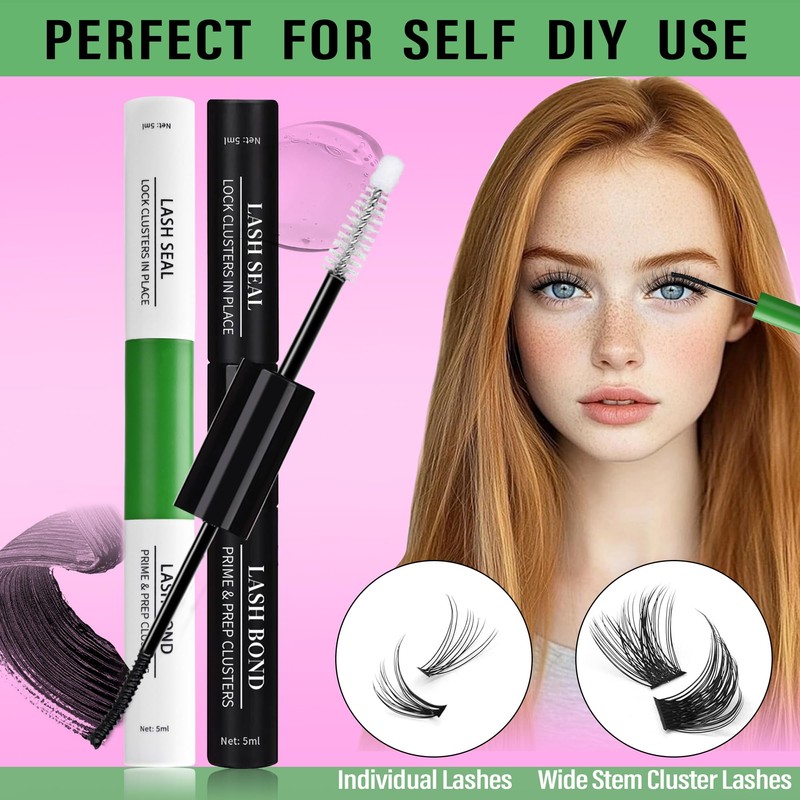 2 Pcs Lash Bond and Seal for Lash Clusters Long