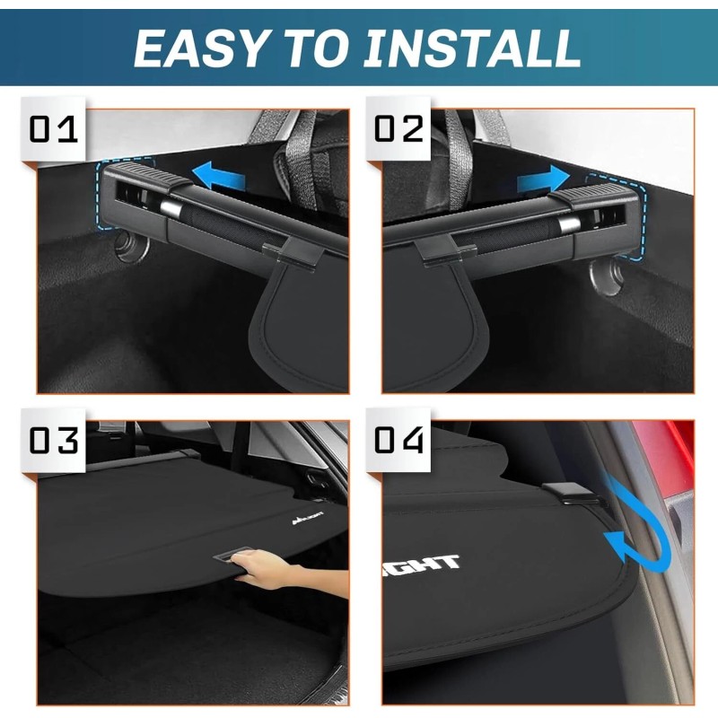 Nilight Trunk Cargo Cover for Jeep Cherokee Accessories 2019-2023 Storage