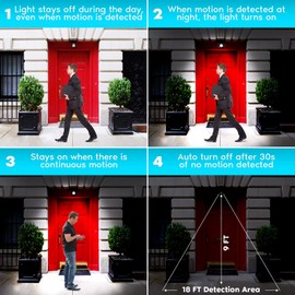 LUXRITE A19 LED Motion Sensor Light Bulbs, 60W Equivalent, Motion Activated Dusk to Dawn Sensor, 3000K Soft White, 800 Lumens, Security Light Bulb, Indoor/Outdoor, UL Listed, E26 Base (6 Pack)