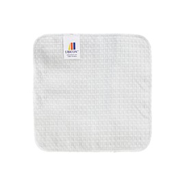 UBICON 100% Organic, Thin, Soft and Climate Friendly Cotton White Dish Cloth (10" X 10") Featuring Waffle Wave Design for Extra Absorbency, Cleaning Power and Durability (Pack of 5)