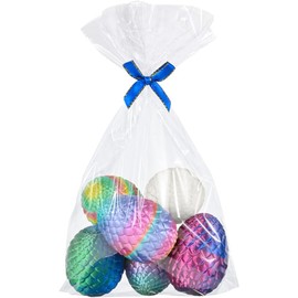 6PCS 3D Printed Dragon Eggs with Dragon Inside, Easter Basket Stuffers Mini Mystery Crystal Egg Fidget Toy, Surprise 3D Printed Animals Toy