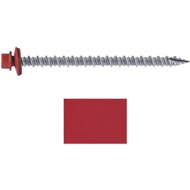 #10 Metal ROOFING SCREWS: (250) Screws x 3" CRIMSON RED Hex Head Sheet Metal Roof Screw. Self starting/tapping metal to wood sheet metal siding screws. EPDM washer. for corrugated roofing