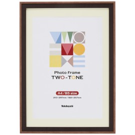 Nakabayashi F-TMS-411-DBR Two-Tone Photo Frame, A4/B5 Dark Brown