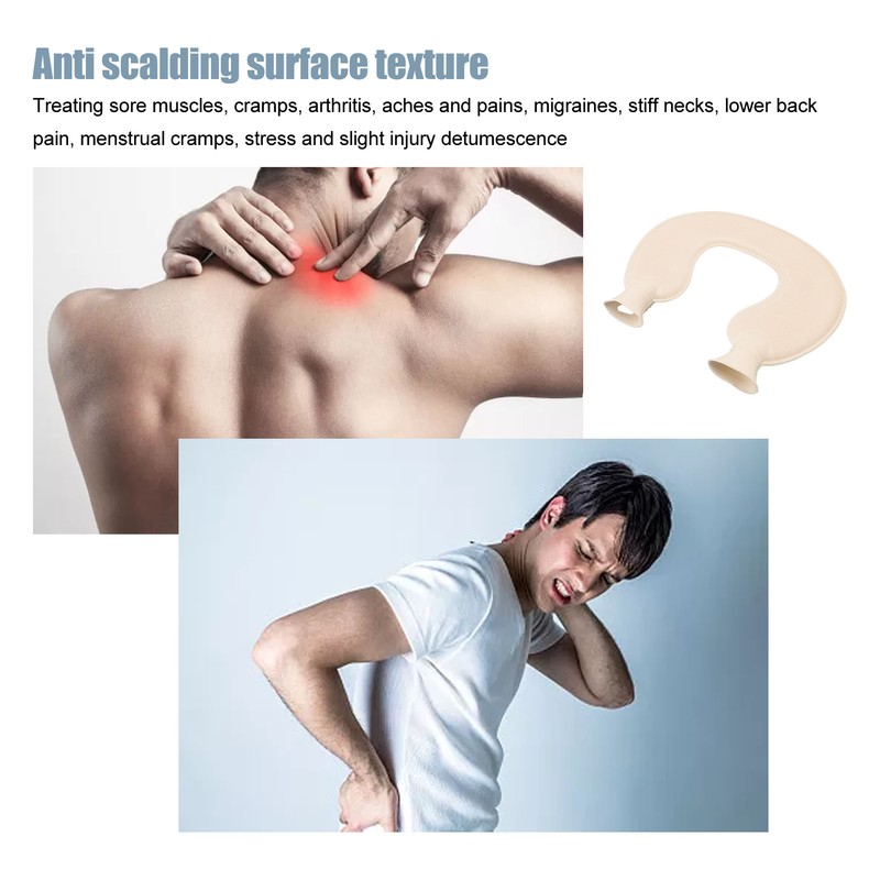 U Shaped Neck Hot Water Bag Double Knitted Insulation Rubber