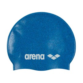 Arena Junior Recycled Silicone Unisex Swim Cap for Girls and Boys Comfortable Durable Kids’ Pool Bathing Cap, One Size, Blue Multi