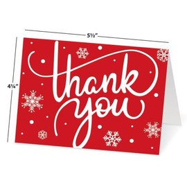 Current Red Holiday Thank You Note Cards - Set of 10 4 1/4" by 5 1/2" with envelopes, Christmas Thanks