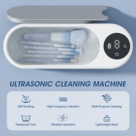 Ultrasonic Cleaners, Professional Ultrasonic Jewelry Cleaner with Blue Light, Portable Cleaner for Manicure Salon, Eyeglass, Watches, Ring