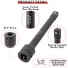 BILITOOLS 3/4" Drive Impact Extension Set 4", 6", 10" CR-MO