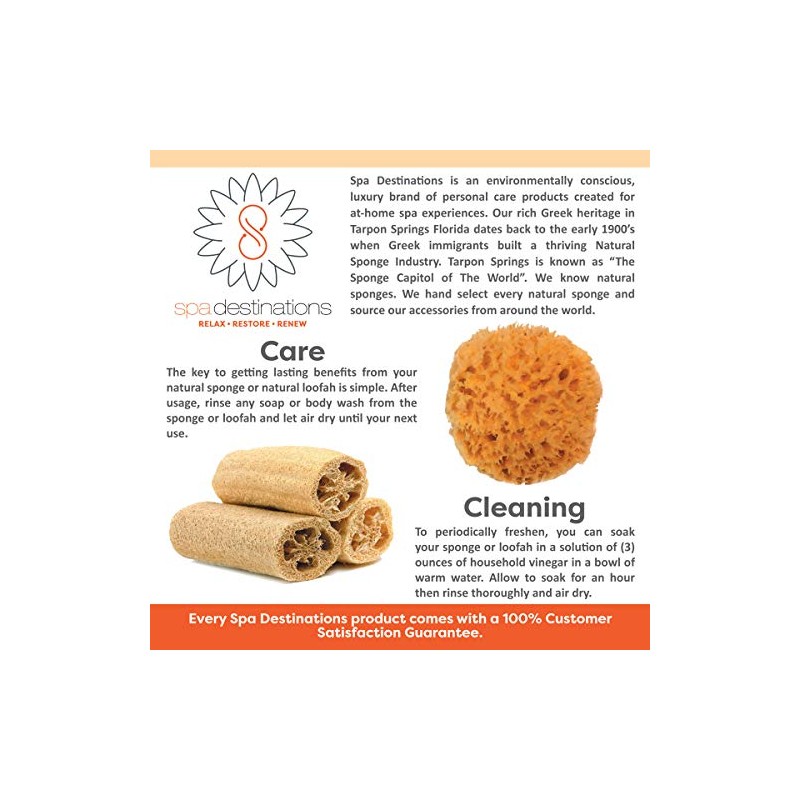 Natural Loofah (loofa, lufa) Back Strap Terry Cloth Back Spa