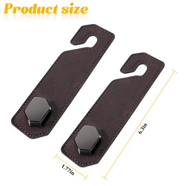 Bittwee 4PCS Car Seat Headrest Hooks, Leather Vehicle Purse Bags Organization Hangers with Metal, Automotive Interior Hanging Storage Organizer Accessories, Universal for SUV, Sedan, Truck (Brown)