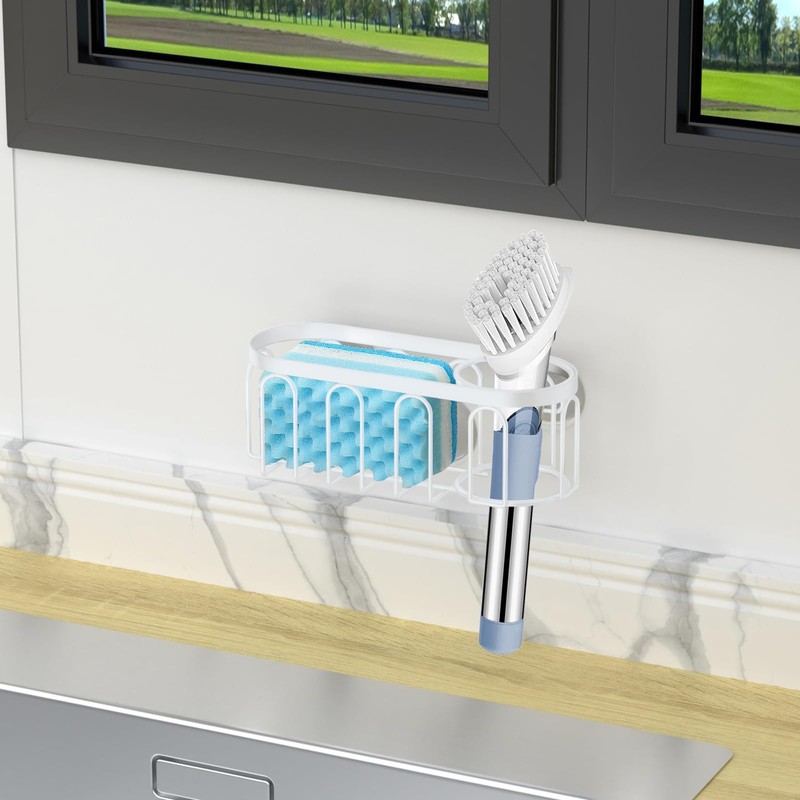 Yazoni 2-in-1 Sponge Holder for Kitchen Sink, Suction Cup Sponge