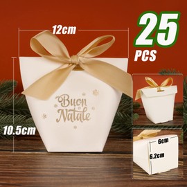 Pack of 25 Christmas gift boxes with tags in Italian