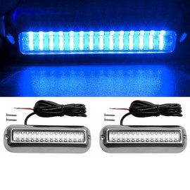 Larlansz 2PCS Waterproof Marine Lights, Stainless Steel 42 LEDs Underwater Lighting Boat Transom Lights Navigation Lights Drain Plug Lights Courtesy Lamp Deck Lights for Cruise Ships, Yachts, Sailboat