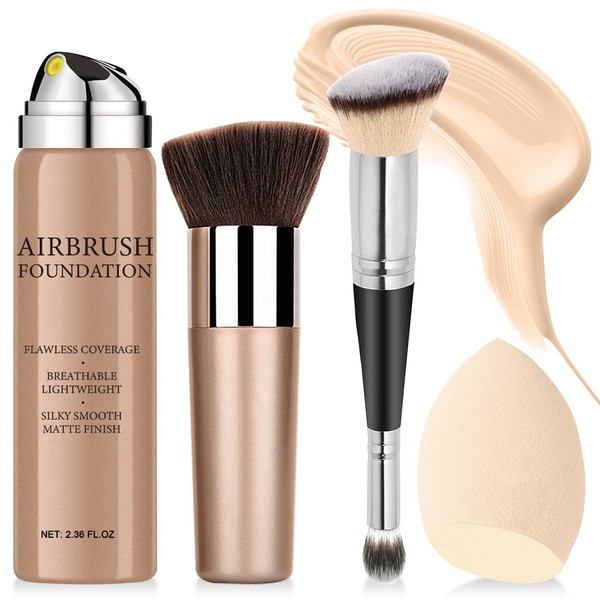 Airbrush Foundation Makeup Spray, Long-lasting Silky Mist Foundation Spray with