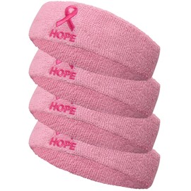 Couver - Diadema de rizo de color sólido, 4 piezas, color rosa claro con cinta y esperanza