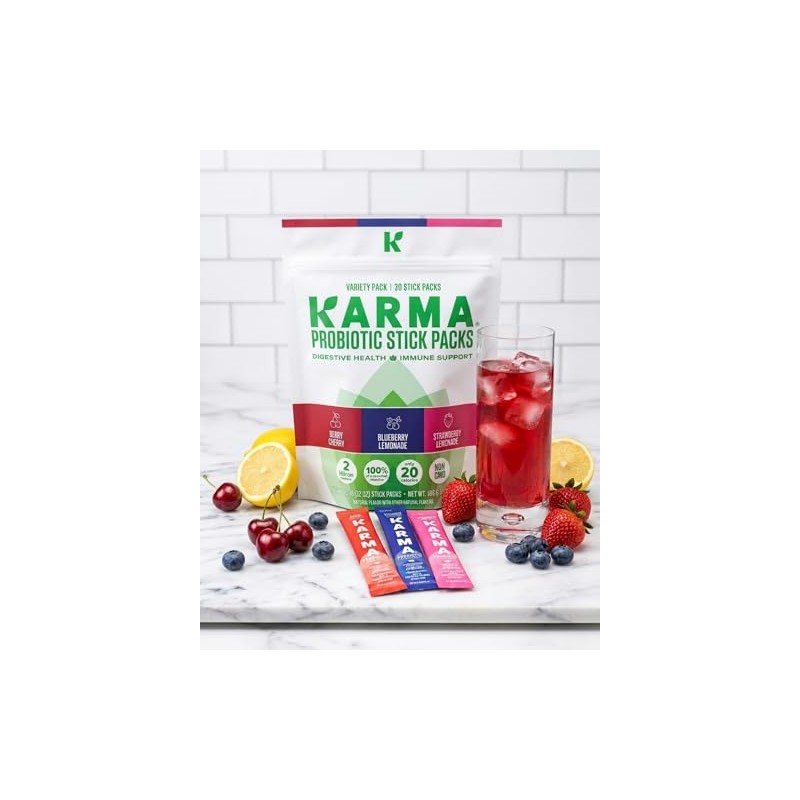 Karma Probiotic Hydration Packet - Variety Pack (Berry Cherry, Blueberry