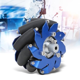 4in Mecanum Wheel Left Aluminum with TPU Rubber Rollers Industrial Robot Accessories Left Mecanum Wheel Industrial Robot Parts