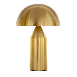 Brightech Venus Gold Mushroom Table Lamp - Modern Lamp for Living Room, Bedroom Side/End Table - Dimmable, Unique Side Table LED Lamp Shade for Office, Reading