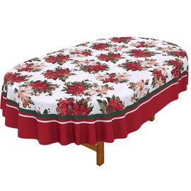 bnhjsdw Christmas Tablecloth Waterproof Fabric Xmas Christmas Table Cloth for New Year's Day and Christmas Home Decoration - 60" X 84" Oval