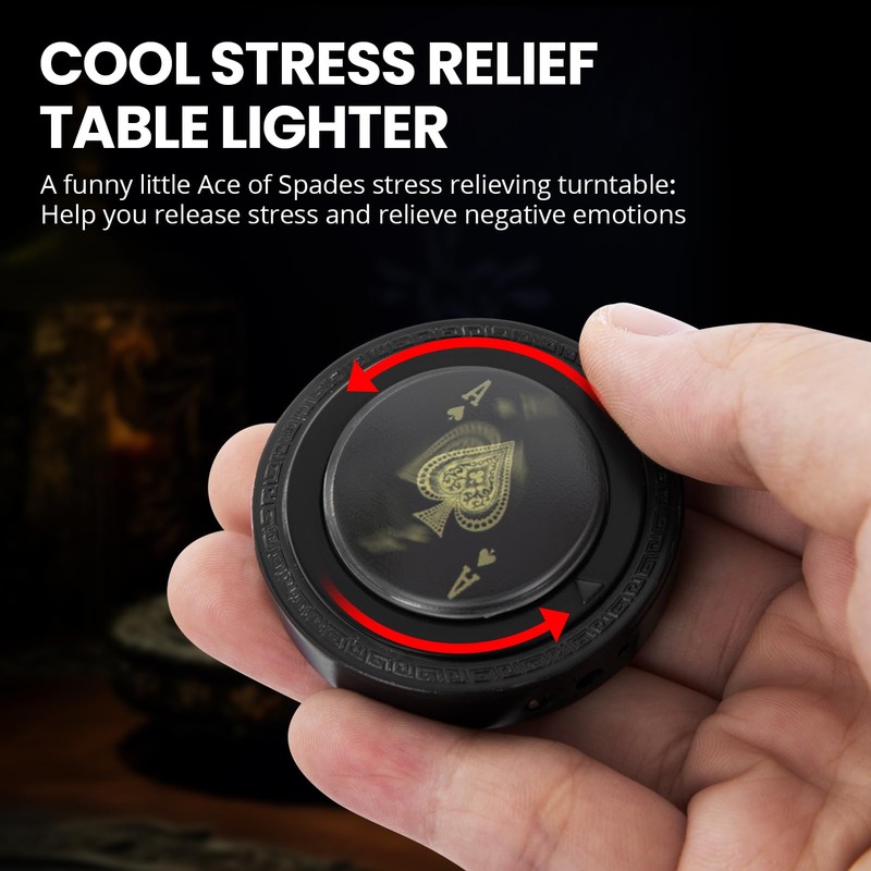 CHOICEDC Cool Lighter for Men, Refillable Butane Lighter, Ace of