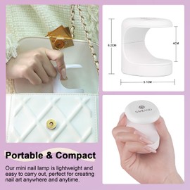 Saviland Mini Nail Lamp - 16W U V/LED Nail Dryer U V Light for Nails for Gel Nail Polish, Poly Builder Nail Gel, Glue Gel, Nail Art Tools for Starters Home DIY Professionals Salon