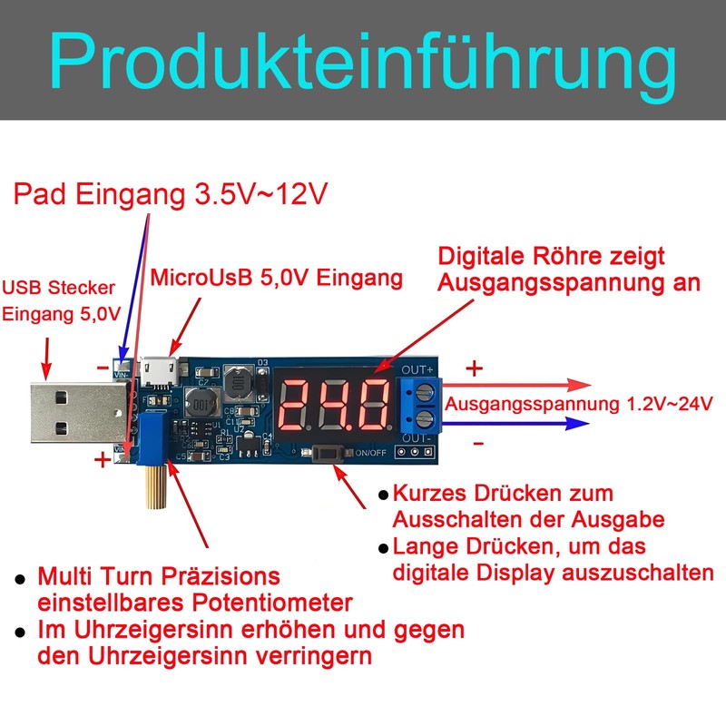 Pack of 3 DC-DC Step Up Down Power Supply Module,