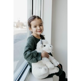 The Petting Zoo Bison Stuffed Animal Plushie, Gifts for Kids, Wild Onez Wildlife Animals, White Bison Plush Toy, 12 inches