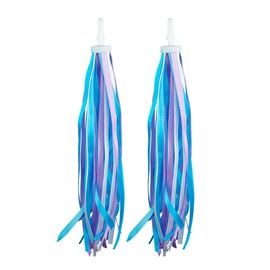 GSHLLO 2 Pcs Kids Bike Streamers Bicycle Handlebar Tassels Scooter Handlebar Streamers Bike Handle Grip Ribbons Bicycle Decorations for Boys Girls Blue and Purple