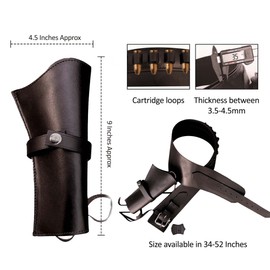 Hulara Western Holster 44/45 Caliber Cowboy Leather Holster Belt Long Barrel Gun Full Grain Buff Leather Heritage Rough Rider Holster for Men