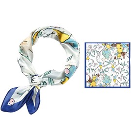 FAIRYGATE Women Scarf Square Satin Headscarf Wrap Printed Natural Silk Headband Scarfs Vintage Hijab Handkerchief Beach Ladies Scarves 53 * 53CM 31019