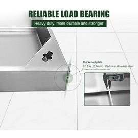 Natotela 24x24x2.4 inch Invisible Stainless Steel Manhole Cover and Frame,Recessed Square Tile In Manhole cover Flush Mount Sewage Cover,Embedded Outdoor and Indoor Metal Inspection Cover for Paver