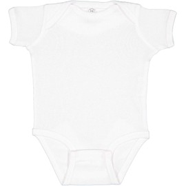 RABBIT SKINS, Baby Soft Short-Sleeve Bodysuit, White, Newborn