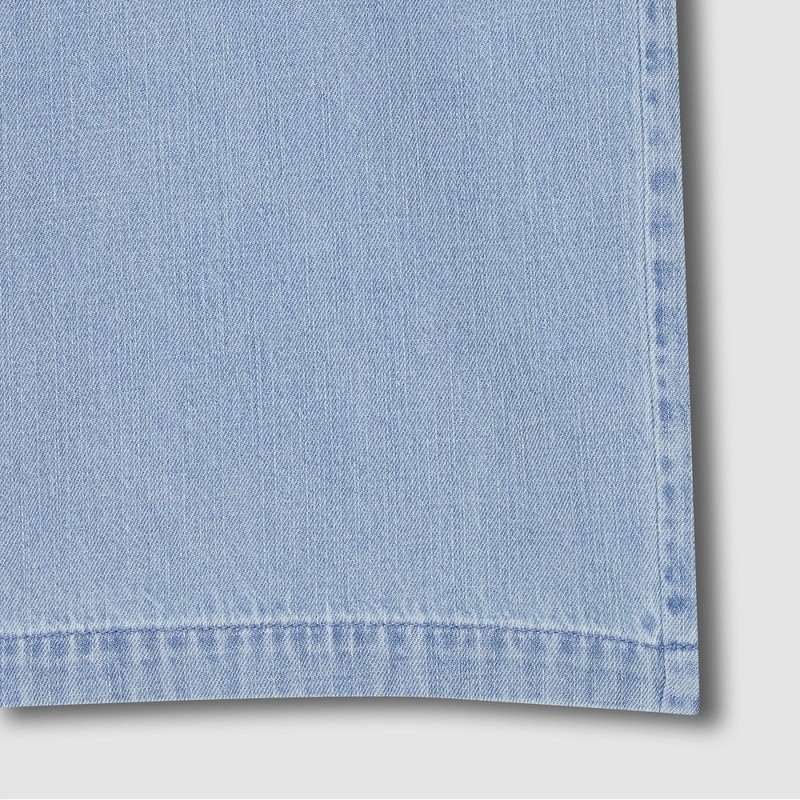 JAJU [JAJU] Women's Relaxed Fit Wide Denim Pants_Light Blue